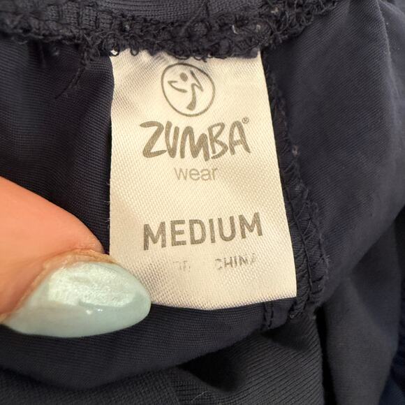 ZUMBA Wear | Navy Blue Lightweight Feelin It Baggy Roll Up Cargo Pants Medium - Picture 8 of 9